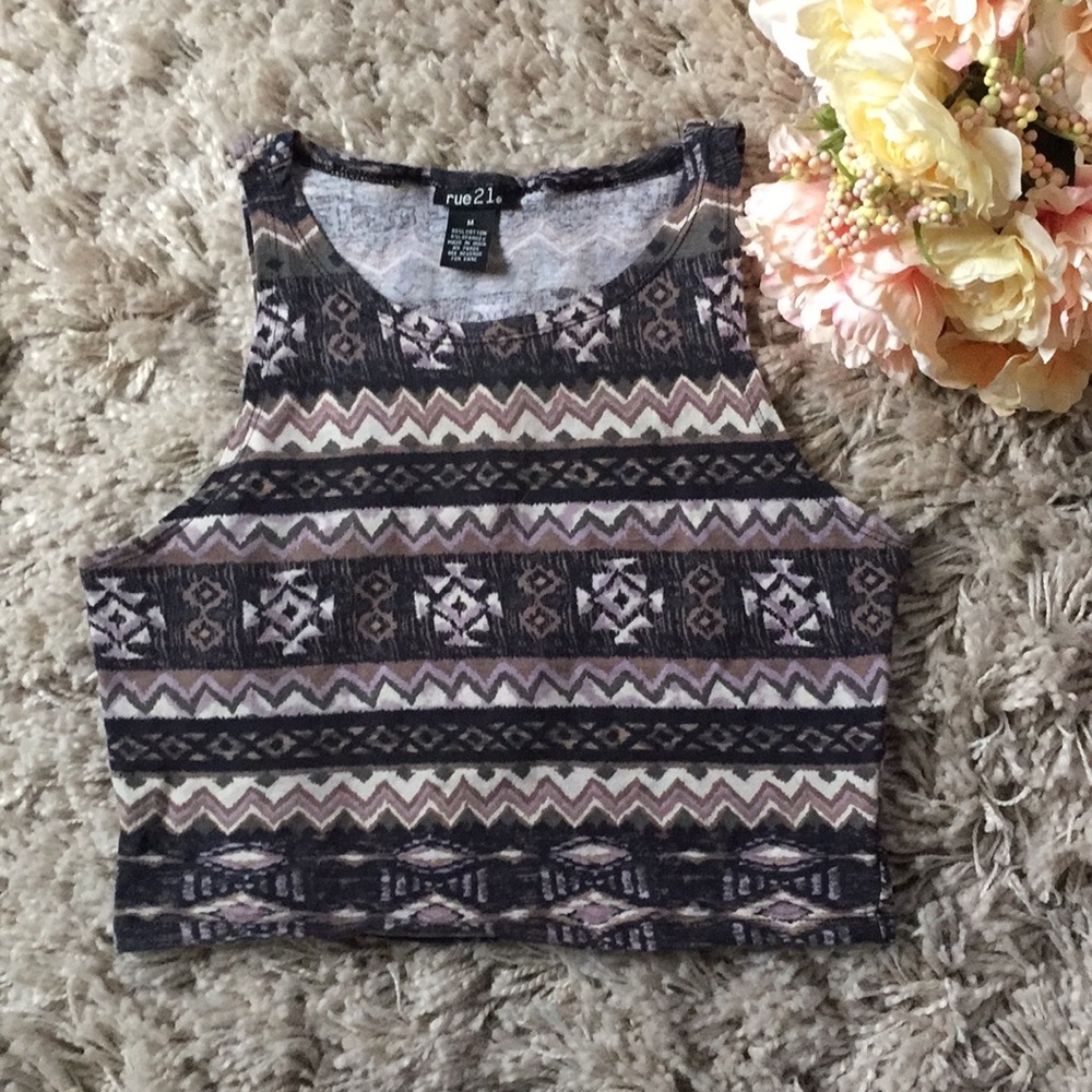Rue21 tribal print crop top
